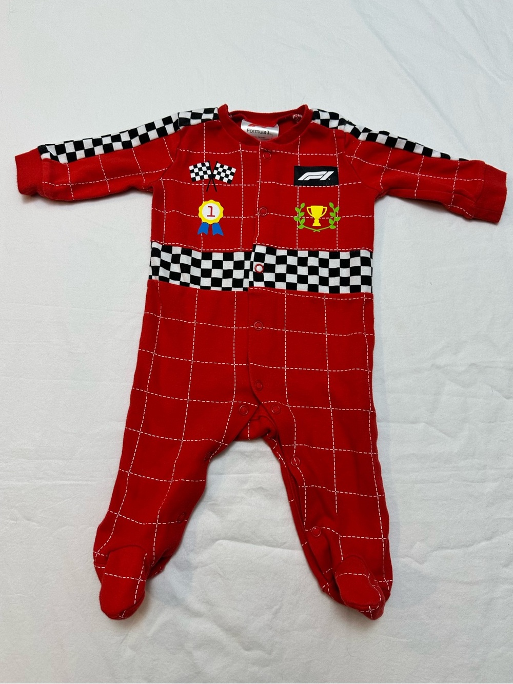 F1 Formula 1 Official Baby Onesie Boilersuit Red 3m Race Uniform 100% cotton